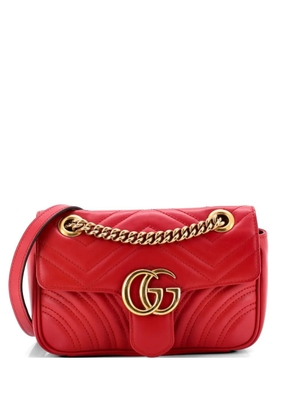 Gucci Pre-Owned GG Marmont Flap Bag Matelasse Leather Small crossbody bag - Red