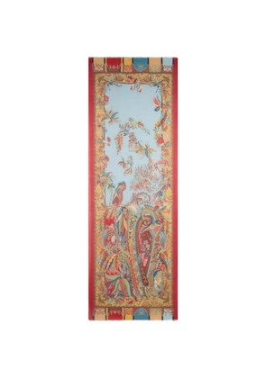 ETRO parrot-print paisley scarf - Blue