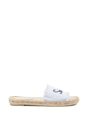 MC2 Saint Barth Luz Fringe logo-embroidered sandals - Blue