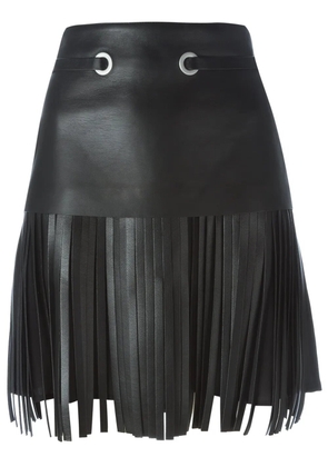 Neil Barrett fringed midi skirt - Black