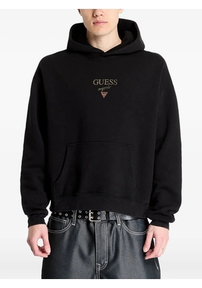 GUESS USA logo-embroidered hoodie - Black
