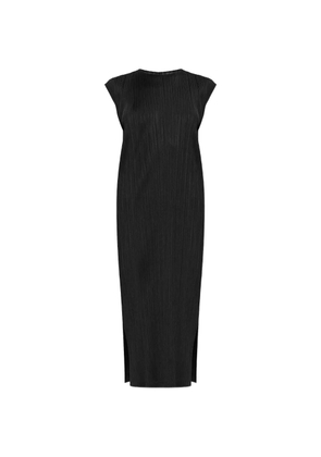 Pleats Please Issey Miyake Pleats Please Swing Solid side-slit dress - Black