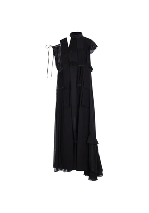 sacai ruffled asymmetric dress - Black