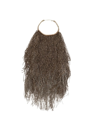 Retrofete beaded-fringe halterneck top - Brown