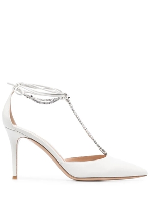 Gianvito Rossi Brilliant 85mm crystal-embellished pumps - White