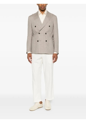 Murphy&Nye logo-patch straight-leg trousers - Neutrals