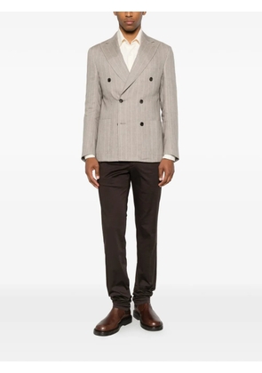 Rota slim-fit cotton trousers - Brown