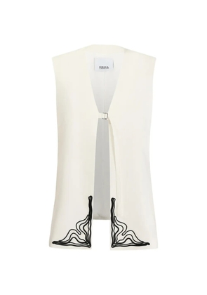 Erika Cavallini embroidered buckle-fastening waistcoat - Neutrals