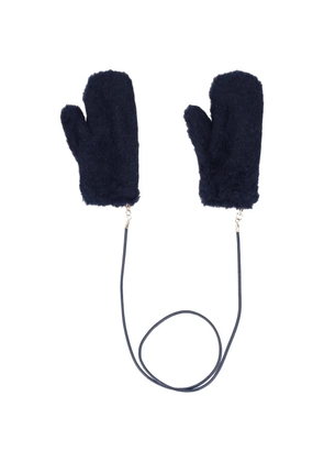 Max Mara teddy-texture mittens - Blue
