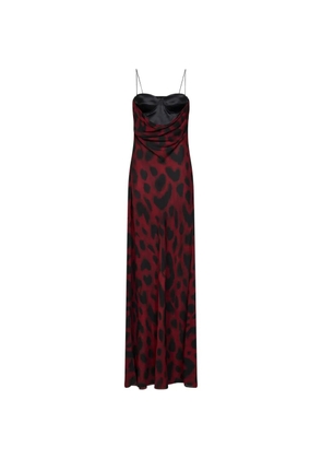 Alex Perry animalier-print draped dress - Black