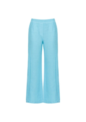 120% Lino ladder-stitch wide-leg trousers - Blue
