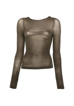 ROA Haze long-sleeve sheer top - Brown