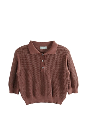 Margaret Howell open-knit polo sweater - Brown