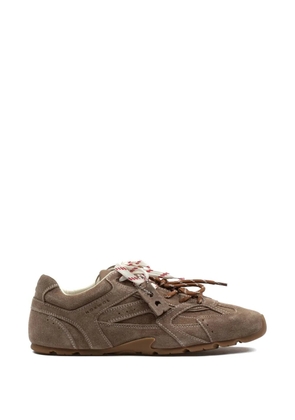 Nokwol Atlas suede panelled sneakers - Brown