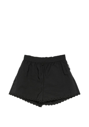 Cecilie Bahnsen scalloped-edge floral-embellished shorts - Black