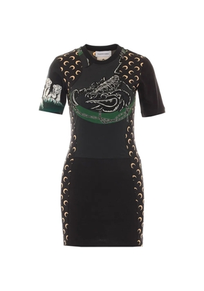 Marine Serre printed asymmetrical dress - Black
