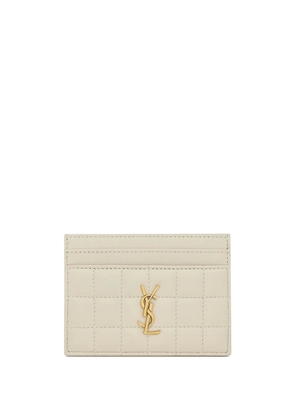 Saint Laurent Cassandre quilted card holder - White