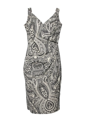 Max Mara paisley-print draped dress - Black