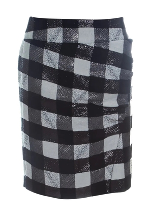 Emporio Armani Pre-Owned check-pattern midi skirt - Black