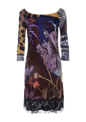 Roberto Cavalli Vintage floral lace dress - Purple