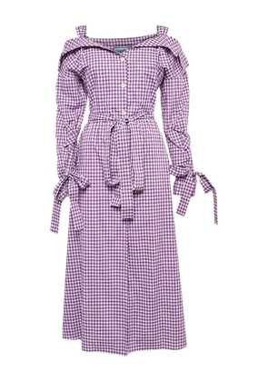 Prada Pre-Owned gingham belted maxi dress - Purple