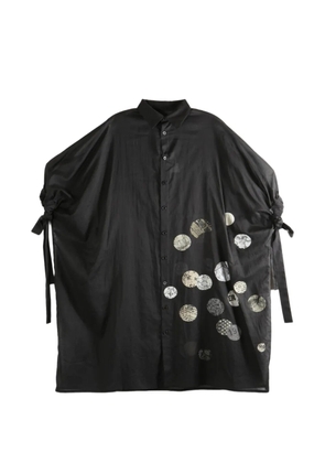 Y's graphic-print tie-sleeve shirt - Black