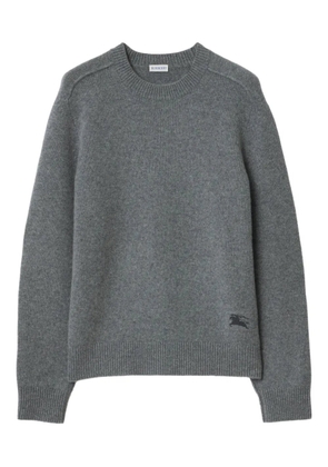 Burberry equestrian-knight detail cashmere sweater - Grey