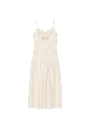 SANDRO cut-out midi dress - Neutrals