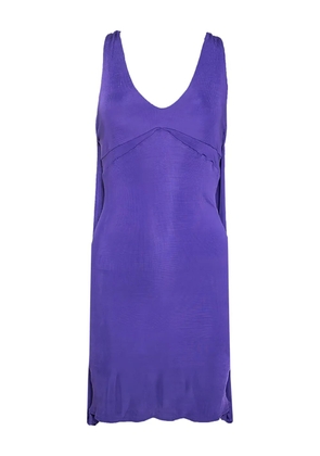 Just Cavalli Vintage plunging U-neck mini dress - Purple