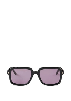 SANDRO logo-plaque rectangle-frame sunglasses - Black