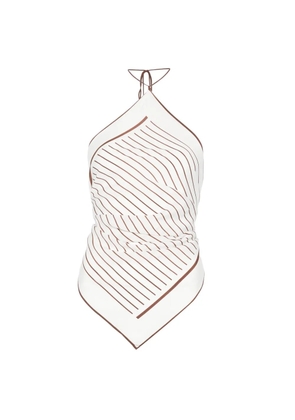 SIR. striped-pattern top - White