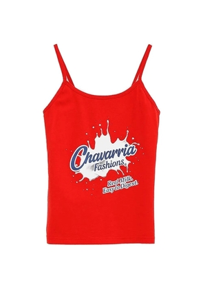 Willy Chavarria graphic-print tank top - Red