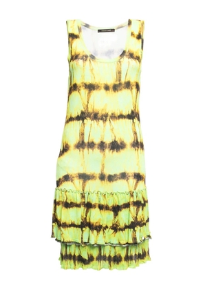 Roberto Cavalli Vintage tie-dye ruffle dress - Yellow