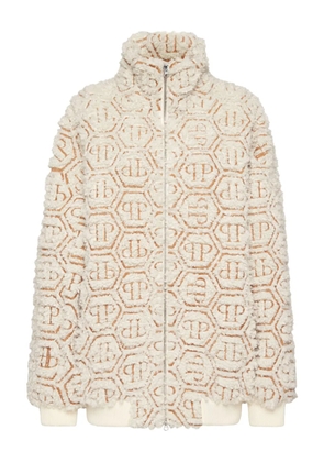 Philipp Plein monogram teddy bomber jacket - Neutrals