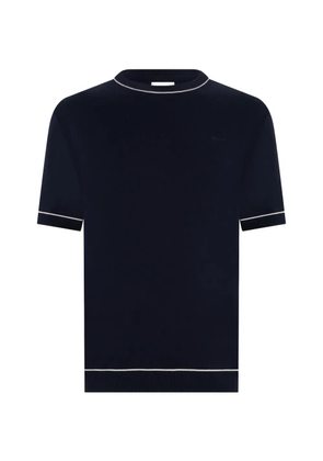 Gant contrast-trim short-sleeve sweater - Blue