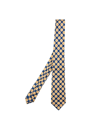 Kiton geometric-print tie - Blue