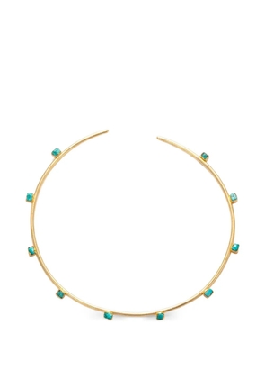 FENOMENA Gloom emerald choker - Gold