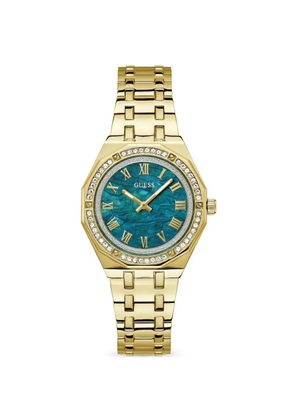 GUESS USA crystal-embellished 36mm watch - Blue