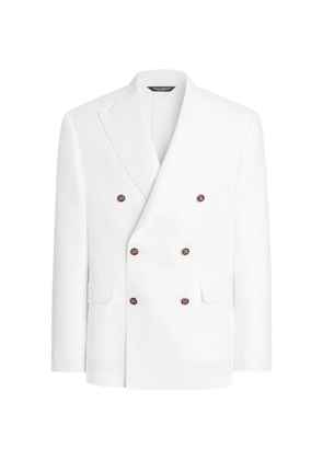Dolce & Gabbana Sicilia light double-breasted linen jacket - White