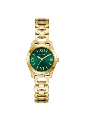 GUESS USA chain-link quartz 28mm watch - Green