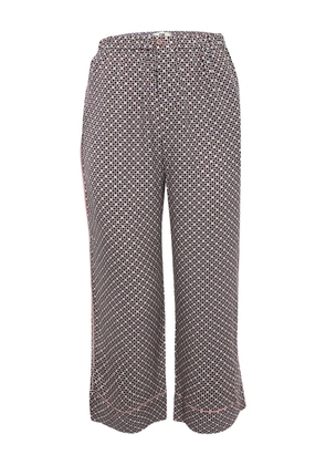 Fendi Pre-Owned geometric-pattern silk trousers - Neutrals