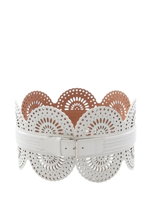 Alaïa Pre-Owned corset-style studded belt - White