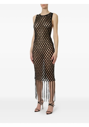 Elisabetta Franchi bead-embellished fringed dress - Black