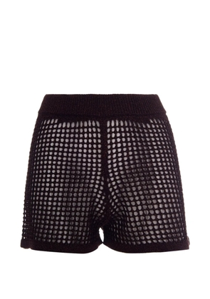 MC2 Saint Barth lurex-detail open-knit shorts - Black