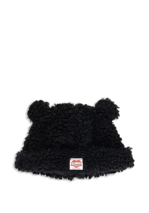 BASICKS fleece-texture bear-ear beanie hat - Black