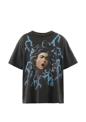 SAINT MXXXXXX Medusa lightning-print T-shirt - Black