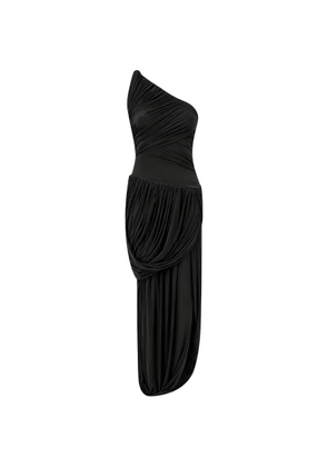 Maygel Coronel ruched one-shoulder dress - Black