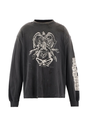 SAINT MXXXXXX graphic-print long-sleeve T-shirt - Grey