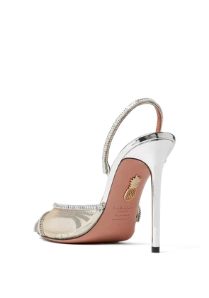 Aquazzura Crystal Weave peep-toe sandals - Silver