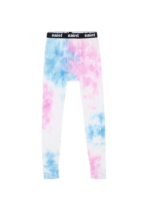 SAINT MXXXXXX tie-dye thermal pants - White